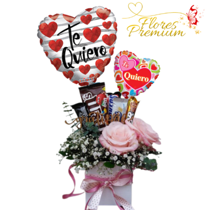 CAJA CON DULCES Y ROSAS