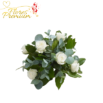 CENTRO DE MESA DE 6 ROSAS Y FOLLAJE