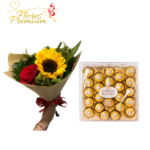 GRAN OFERTA RAMO1 ROSAS 1 GIRASOL + FERREROS ROCHER 300G