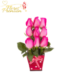 ARREGLO LINEAL DE 9 ROSAS IMPORTADAS