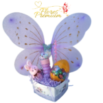 CAJA CORAZON MARIPOSA, HUEVO DE PASCUA, GOMA SLIME Y PELUCHITO