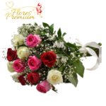 RAMO DE 12 ROSAS CON FOLLAJE E ILUMINACION