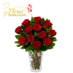 FLORERO DE 12 ROSAS SELECCIONADAS