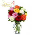 FLORERO DE 12 ROSAS IMPORTADAS