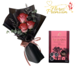 RAMO DE 3 ROSAS + CHOCOLATE DEL SUR
