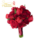 BOUQUET DE 15 ROSAS Y 10 TULIPANES