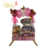 DESAYUNO EN BANDEJA, ARCO GLOBAL Y PELUCHE 30CM