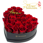 CAJA CORAZON PREMIUM DE 24 ROSAS