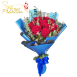 RAMO DE 15 ROSAS, FOLLAJE Y LINDA ENVOLTURA