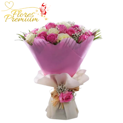 RAMO BUCHON 31 ROSAS CON FOLLAJE