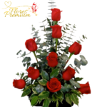 CANASTA DISPERSA DE 10 ROSAS