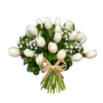 RAMO DE 20  TULIPANES CON FOLLAJE