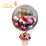 BOX 20 ROSAS, GYPSOPHILA, 6 BOMBONES Y GLOBO BURBUJA PERSONALIZADO