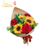 RAMO DE 3 ROSAS 3 GIRASOLES
