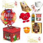 DESAYUNO CAJA PELUCHE CORAZON NAVIDEÑO