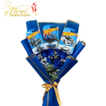 RAMO 5 ROSAS AZULES Y 3 AUTOS HOT WHEELS