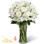 FLORERO DE 6 ROSAS Y ASTROMELIAS