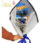 RAMO AMOR 1 ROSA Y 1 AUTOS HOT WHEELS