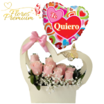 CARTERA DE 8 ROSAS + GLOBO