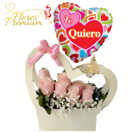 CARTERA DE 8 ROSAS + GLOBO