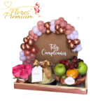 BANDEJA CON FLORES Y FRUTAS