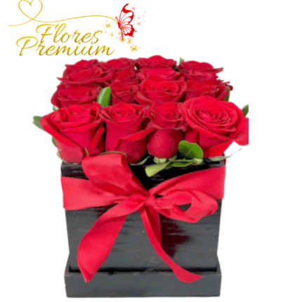 CAJA CUADRADA DE 16 ROSAS