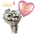 RAMO DE 18 ROSAS CON LINDA ENVOLTURA Y GLOBO METALIZADO