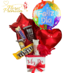 CAJA FELIZ DE CHOCOLATES Y GLOBO
