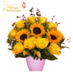 ARREGLO SOL 8 ROSAS 3 GIRASOLES