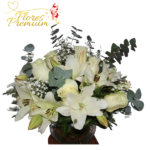 PECERA DE 10 ROSAS, 6 LILIUM Y FOLLAJE