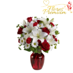 FLORERO DE 6 ROSAS LILIUM Y MARGARITAS