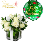 CUBO DE ROSAS REGALO + GLOBO