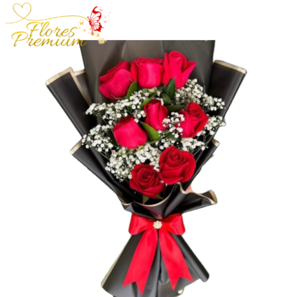 RAMO 8 ROSAS CON ILUMINACION LINEAL
