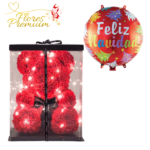 OSO TEDDY CON LUCES + GLOBO NAVIDEÑO