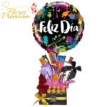 CAJA SORPRESA DE CHOCOLATES, ROSAS Y GLOBOS
