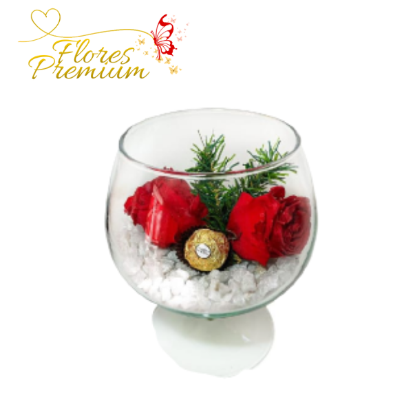 52-3.png COPA VIDRIO DE 2 ROSAS Y 2 BOMBONES - Imagen 1
