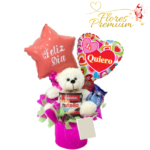 BOX DE PELUCHE 25CM, CHOCOLATES Y GLOBO