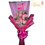 RAMO BARBIE DE 6 ROSAS, FOLLAJE Y MENSAJE PERSONALIZADO