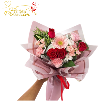 RAMO DE ROSAS GERBERAS Y FLORES DE TEMPORADA