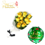 A GRANEL DE 10 ROSAS + GLOBO NAVIDEÑO