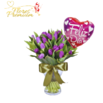 FLORERO 25 TULIPANES Y GLOBO