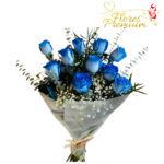RAMO DE 10 ROSAS AZULES