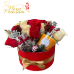 BOX CON ROSAS Y ADORNOS NAVIDEÑOS