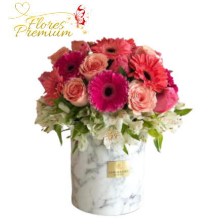 BOX CON 10 ROSAS Y GERBERAS