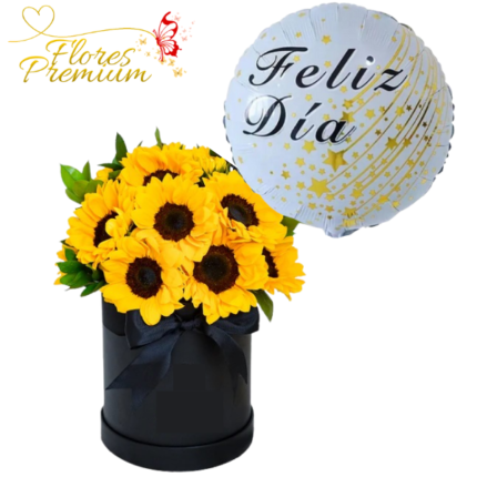 BOX GIRASOLES Y GLOBO