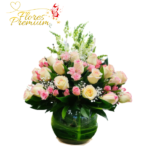 PECERA CON BELLAS FLORES