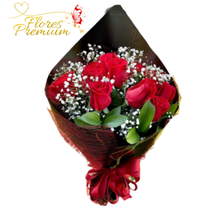 RAMO DE 10 ROSAS  ESPARCIDO BOUQUET