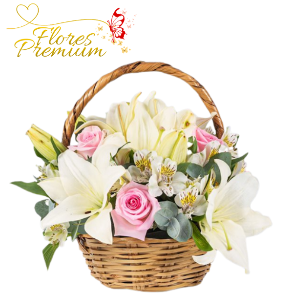 852.png CANASTA DE ROSAS Y LILIUM - Imagen 1
