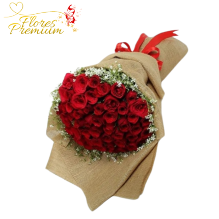 RAMO ELEGANTE BUCHON CON 65 ROSAS