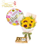 RAMO 5 GIRASOL + FERREROS 100G Y GLOBO